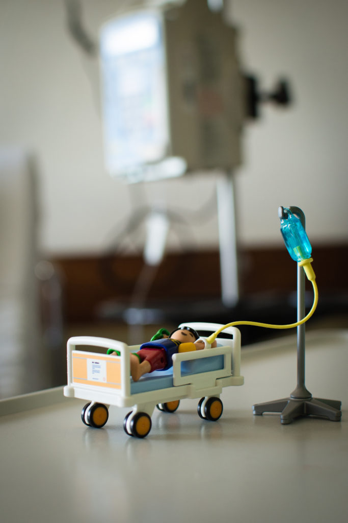 Reportage in het kinderziekenhuis, playmobil