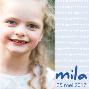 Kaart communie lentefeest Mila