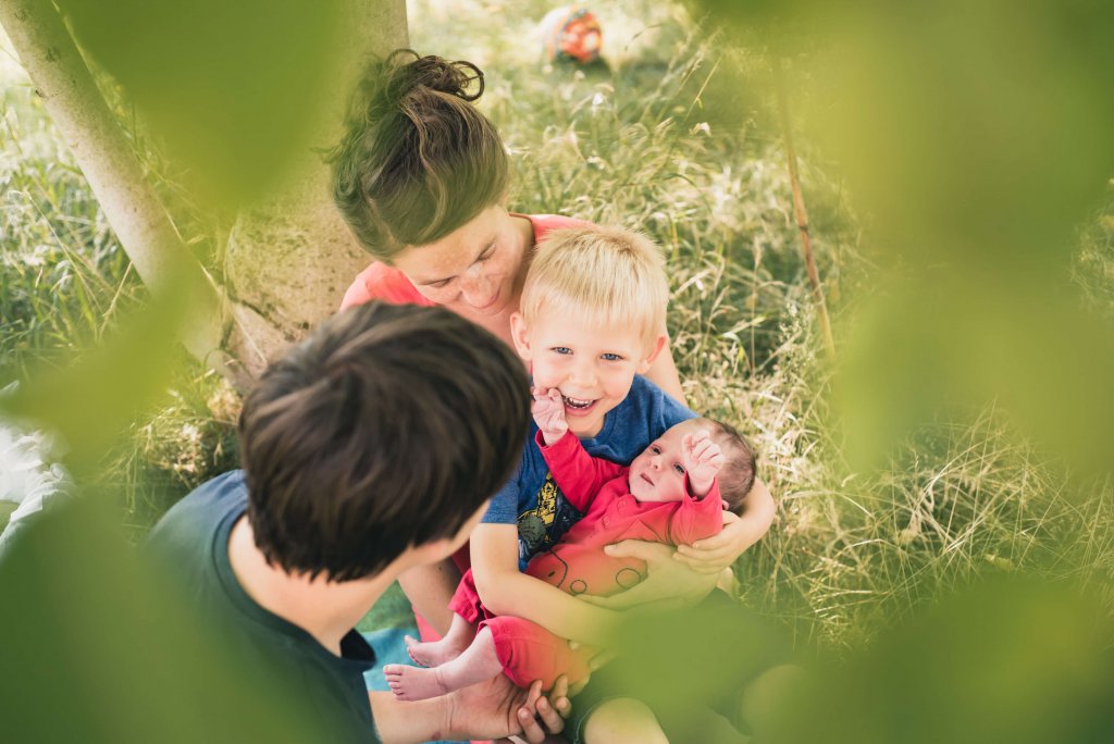 Newborn Janne met familie